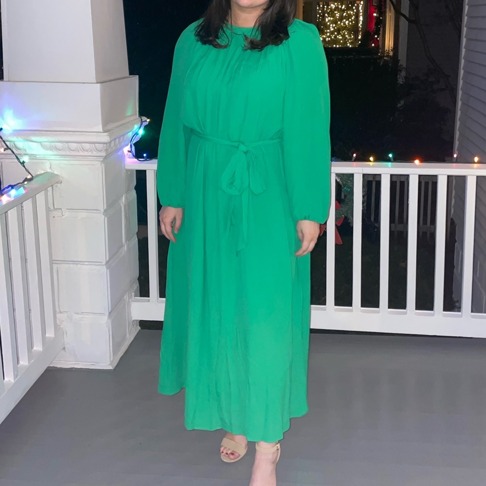 H&M Green Long Sleeve Dress